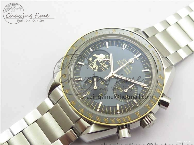 0130 Speedmaster 50th Anniversary of The Moon Landing OMF Best Edition on SS Bracelet Manual Winding Chrono Movement WellDesigned 7891